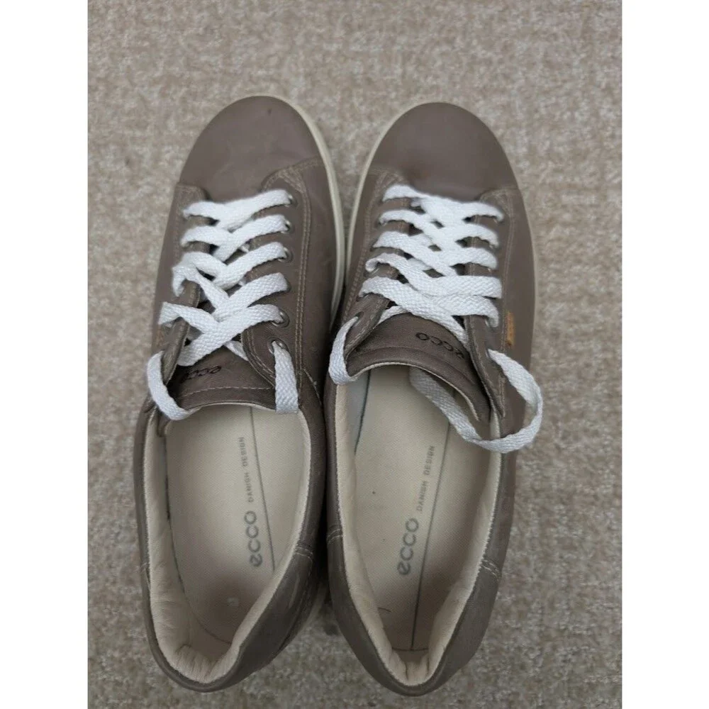 Ecco Casual Sneakers Womens Size 10.5 Mocha Casual Low Top Shoes Lace Up - Picture 9 of 15